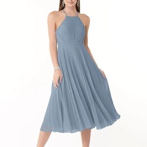 Azazie Dasha Bridesmaid Dusty Blue Dress
